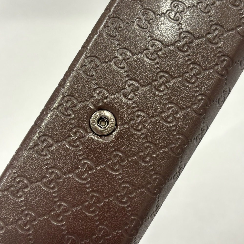 GUCCI trifold hard shell eyeglass case brown monogrammed luxury glasses case - Picture 15 of 15